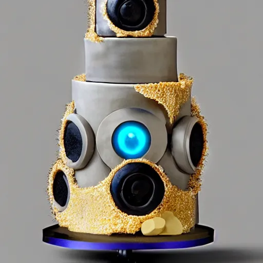 Image similar to a futuristic cake, concept