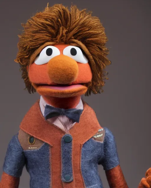 Prompt: nelly bertram as a muppet. highly detailed felt. hyper real photo. 4 k.