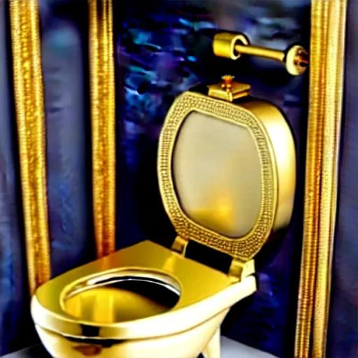 Image similar to a toilet made from solid gold. highly detailed, ornate, photorealistic