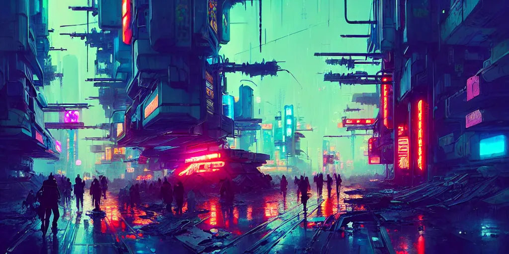 Image similar to concept art of a cyberpunk obon festival, grimy, gritty, blade runner 2 0 4 9, trending on artstation, award winning painting, cgi, art by john berkey and anton fadeev and john howe and simon stalenhag and greg rutkowski