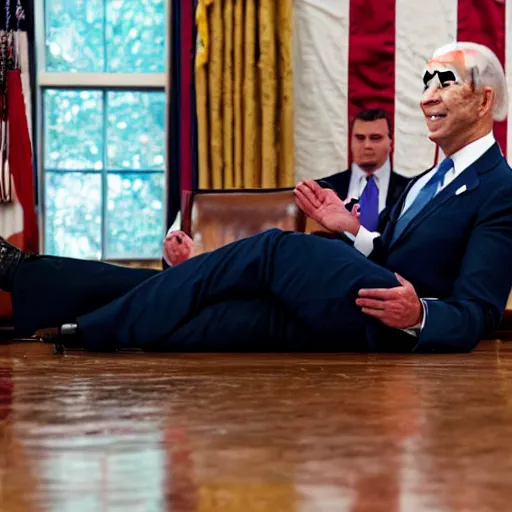 Prompt: Joe Biden Falling into the floor