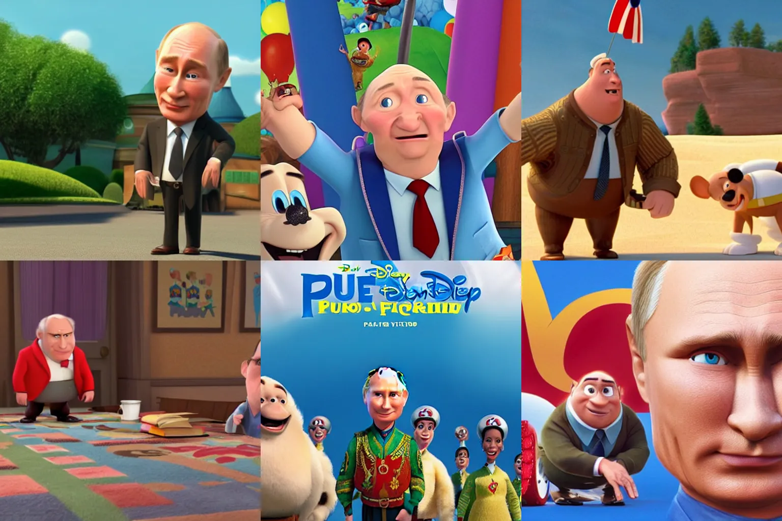 Prompt: Putin as seen in Disney Pixar\'s Up (2009)