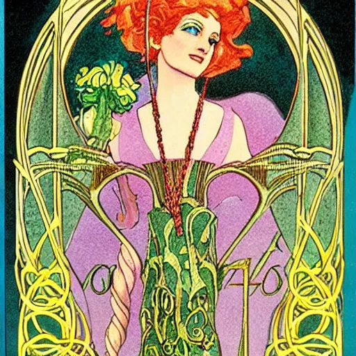 Prompt: ozma of oz, art nouveau, detailed portrait