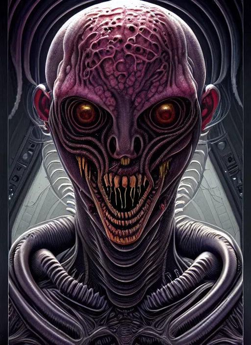 Prompt: symmetry!! portrait of gruesome alien, cosmic horror!! lovecraftian horror, intricate, horror!! highly detailed, digital painting, artstation, giger concept art, smooth, sharp focus, illustration, art by artgerm and greg rutkowski and junji ito, 8 k