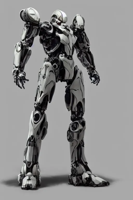 Image similar to very symmetrical!! full body armored cyborg concept power suit from anthem video game, by vitaly bulgarov, by yoji shinkawa, by joss nizzi, by shoji kawamori, bioware, mecha, deviantart, artstation, render, unreal engine