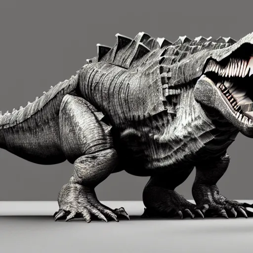 Image similar to a mechanical t-rex octane render, 3D, stunning, gorgeous, much detail, much wow, masterpiece