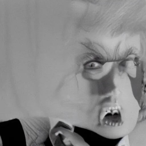 Image similar to 1 9 9 0 s hi - 8 footage of donald trump as a vampire, candid portrait photograph, 4 0 mm