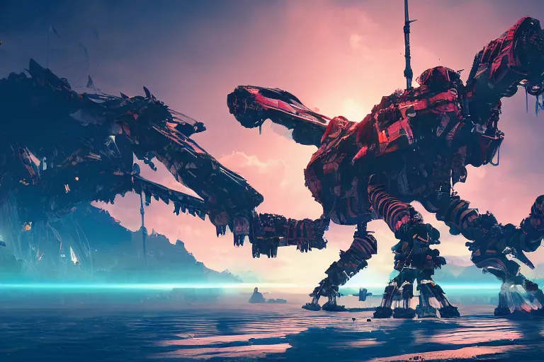 Image similar to sunwing machine mecanical creature robot of horizon forbidden west horizon zero dawn bioluminiscence global illumination ray tracing hdr fanart arstation by ian pesty and alena aenami artworks in 4 k