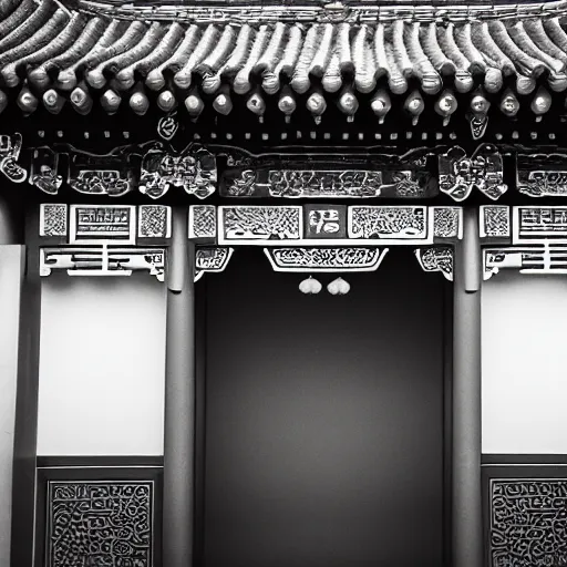 Image similar to chinese temple, award winning black and white photography