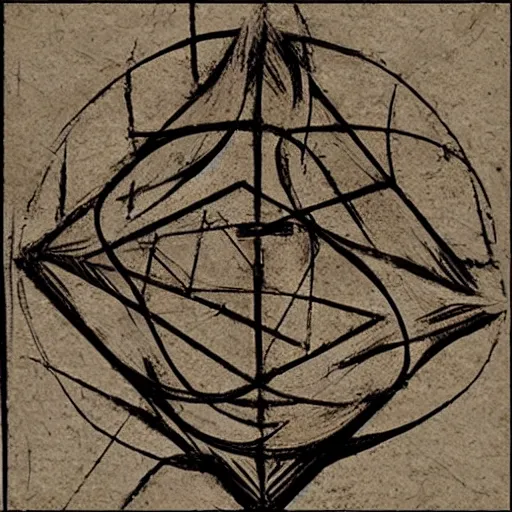 Image similar to logo of dark tent, Leonardo da Vinci style