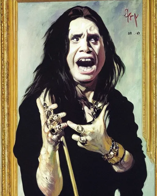 Image similar to ozzy osbourne portrait painted by edouard manet