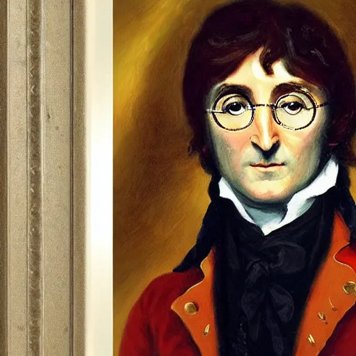 Image similar to regency era painting of a young john lennon