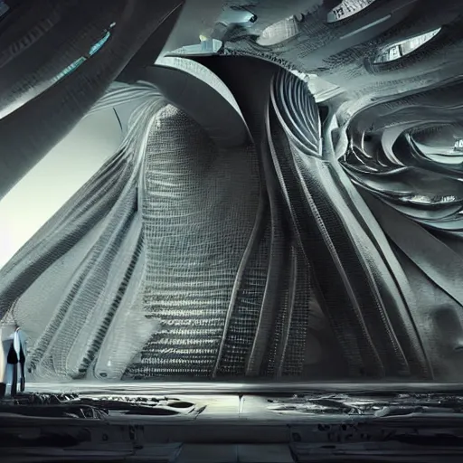 Image similar to futuristic sci-fi brutalist organic architecture wall structure motherboard cpu on the coronation of napoleon painting, on moon, medium size woman walking. unreal engine 5, keyshot, octane, artstation trending, Zaha Hadid style architecture pinterest, Matrix film pinterest color, high contrast pinterest black plastic, dark atmosphere pinterest, black background pinterest, tilt shift.