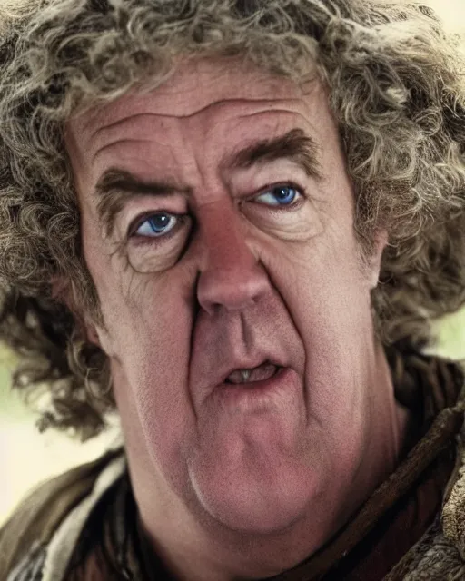 Image similar to film still close - up shot of jeremy clarkson as bilbo baggins from the movie the hobbit. photographic, photography