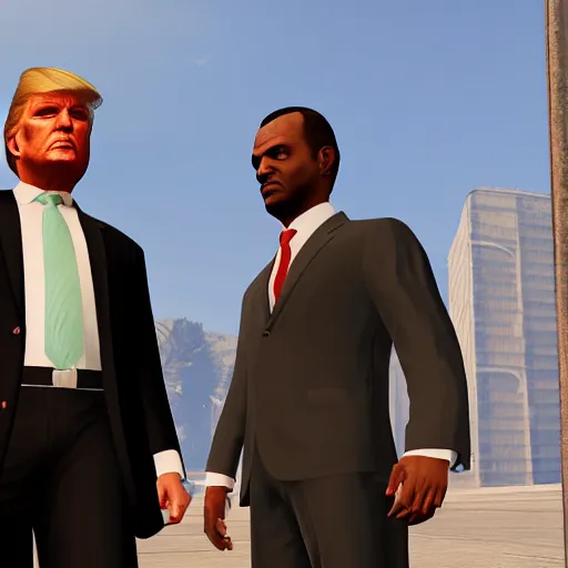 Prompt: Donald Trump as a gangster in GTA 5 4k ultra high quality