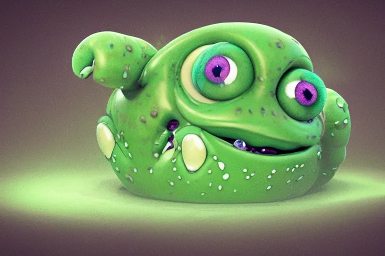 Prompt: symmetrical intricate murky clay cute friendly laughing green caterpillar character with funny face, in the style of craola, macro lens, shallow depth of field, highly detailed, digital painting, trending artstation, concept art, illustration, cinematic lighting, pastel, photorealism, epic, octane render