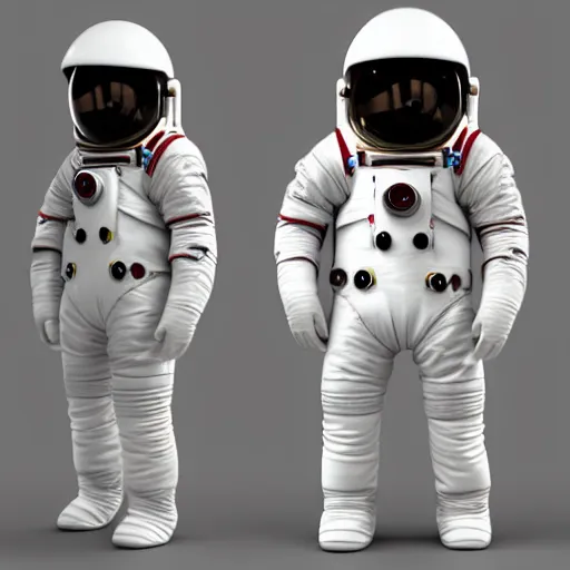 Image similar to a bauhaus style astronaut suit, designed for wealthy billionaires, colored 3 d render