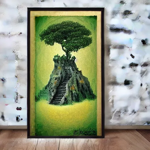 Image similar to impressionist symetrical jungle taste pine tree, by h. p. lovecraft and anton pieckko, surrealist witch's garden turret, poster art dark extraterrestrial aquatic universe cabernet toast, by sandro bottice