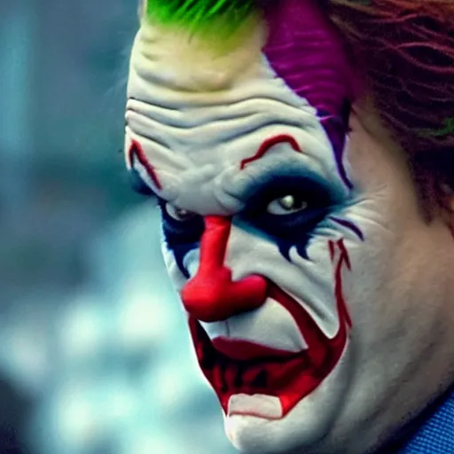 Image similar to stunning awe inspiring chris farley as the joker movie still 8 k hdr atmospheric lighting