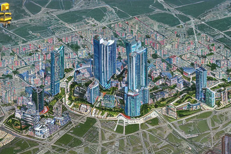 Prompt: Pyongyang if it was a South Korean city, highly detailed