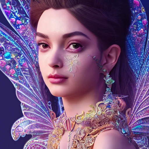 Image similar to portrait of princess, beautiful, attractive, glowing, ornate and intricate, jaw dropping, dynamic lighting, colorful, fairy tale, intricate and detailed, 4 k octane render