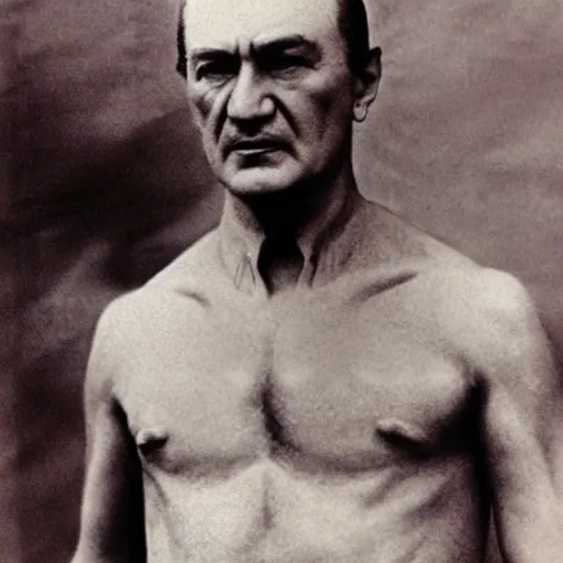 Prompt: ataturk as a very muscular man