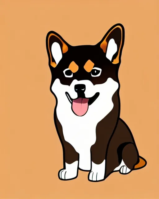 Image similar to vector illustration of a chibi shiba inu dog,