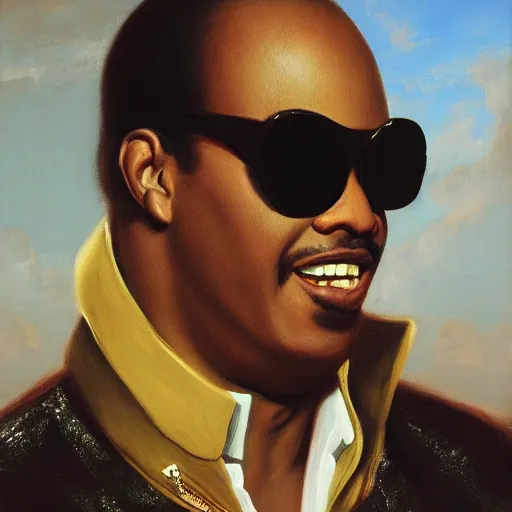 Prompt: a painting of Stevie wonder stops wondering, ultra highly detailed, rococo painting, smooth, sharp focus, artstation, pixiv, art by Francisco Goya