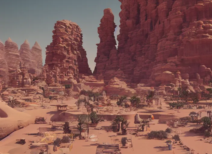 Prompt: a sandstone city in a desert. intricate artwork by Tooth Wu and wlop and beeple. octane render, hyper realism, 8k