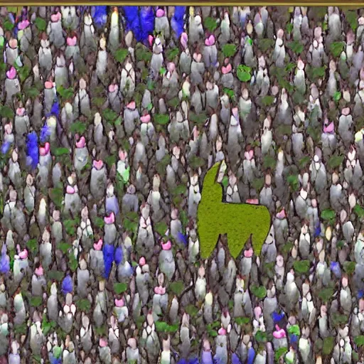 Image similar to screenshot of opencv detection of beautiful rabbits in a crowd, highly detailed