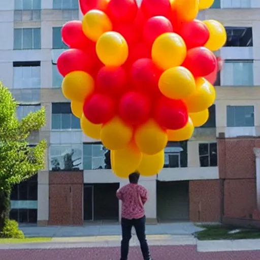 Prompt: explosion made out of balloons