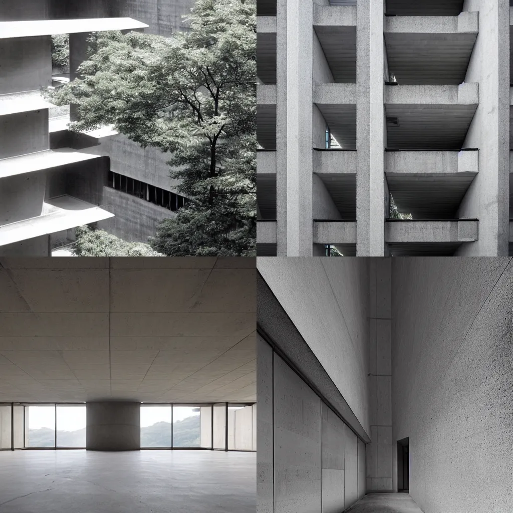 Prompt: brutalist building, by Tadao Ando