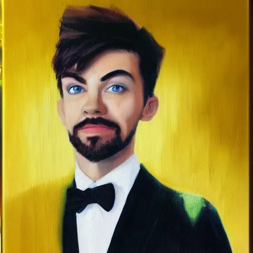 Prompt: jacksepticeye in tuxedo oil painting
