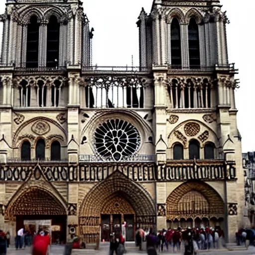 Image similar to photo of Notre Dame Cathedral as a Pizza Hut