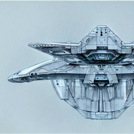 Prompt: design only, white background, symmetry, starship enterprise, by jean - baptiste monge