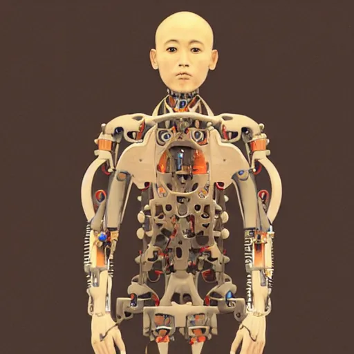 Image similar to a humanoid cyborg monk