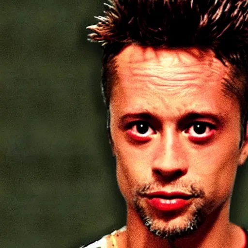 Image similar to tyler durden smoking crack