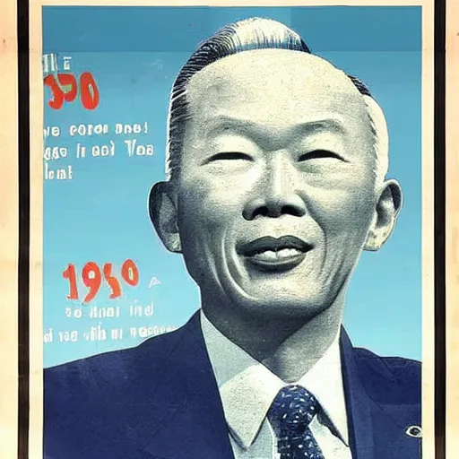 Image similar to A 1950s poster of Lee Kuan Yew