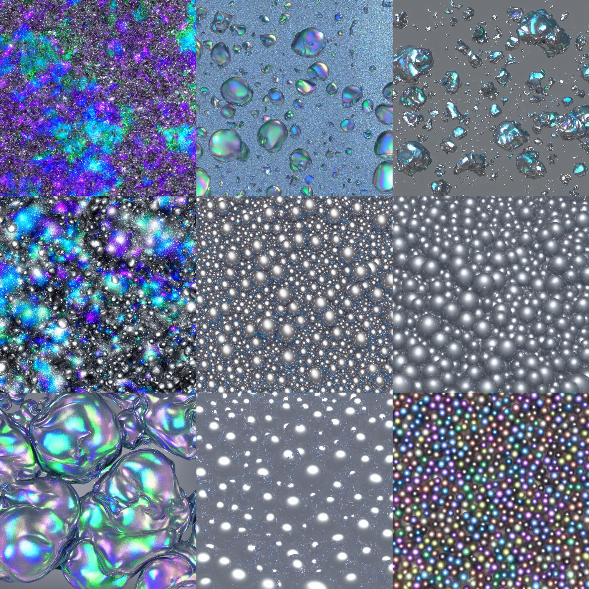 Prompt: 3 d render of blobs of iridescent liquid mercury and chrome, 4 k 8 k