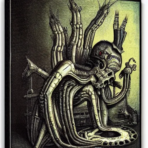 Image similar to zelensky is vomiting by giger