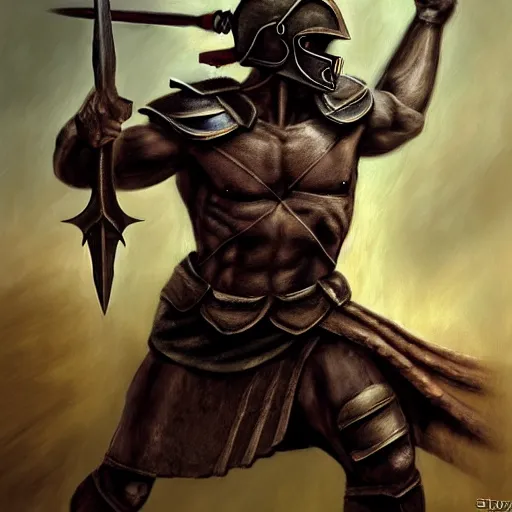 Prompt: a spartan warrior by steve argyle,