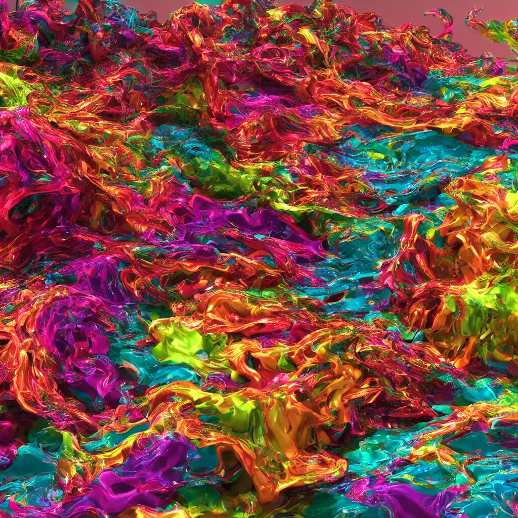 Image similar to painful pleasures by lynda benglis, octane render, colorful, 4 k, 8 k