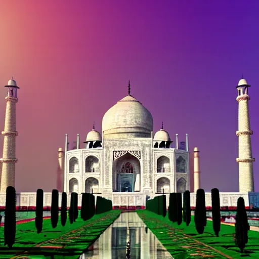 Prompt: a realistic photo of taj mahal after the end of the world, octane render,