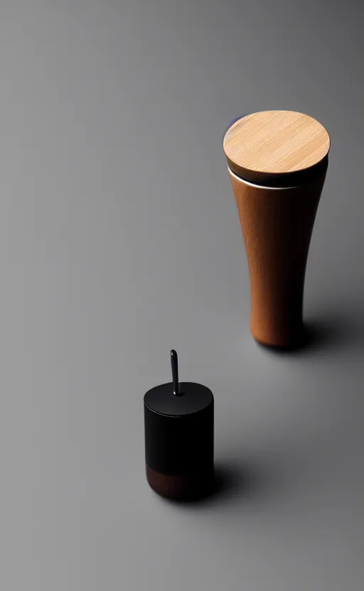 Image similar to a stylish handheld coffee tamper ; designed by marc newsom, zaha hadid, blonde, joseph and joseph, dieter rams ; natural materials ; industrial design ; behance ; le manoosh ; pinterest ; if design award ; reddot design award