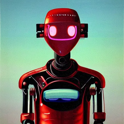 Image similar to !dream self portrait of a robot with a squid face. Red and black body armor, digital art, realistic, ultradetailed, concept art in the style of Science Fiction. art by Syd Mead and Moebius, trending on artstation, devianart, cgsociety