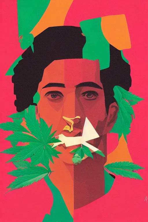 Image similar to marijuana profile picture by sachin teng, miami, organic painting, asymmetrical, interesting, marijuana smoke, matte paint, hard edges, energetic, 3 d shapes, smoke, green, masterpiece