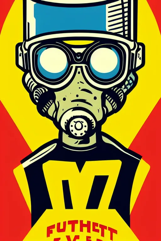 Image similar to fallout 7 6 retro futurist illustration art by butcher billy, sticker, colorful, illustration, highly detailed, simple, smooth and clean vector curves, no jagged lines, vector art, smooth andy warhol style