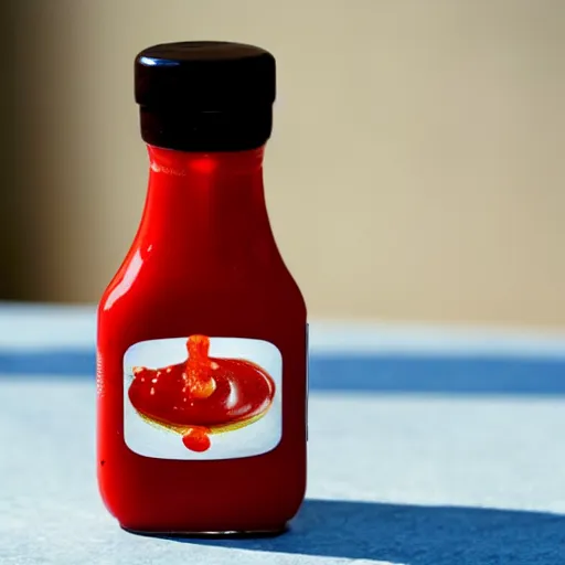 Prompt: a bottle of ketchup