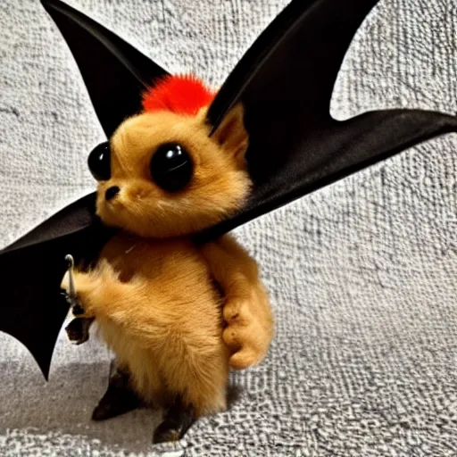 Prompt: cute bat with daggers