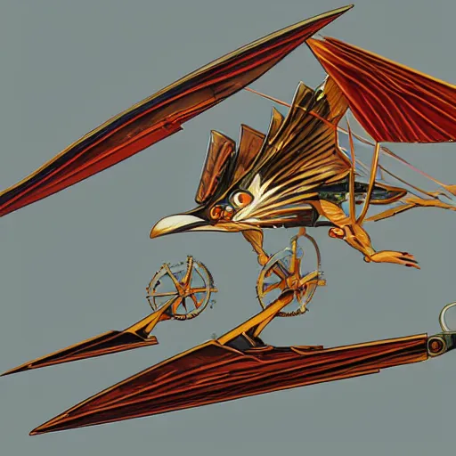 Prompt: concept art of ornithopter, masterpiece